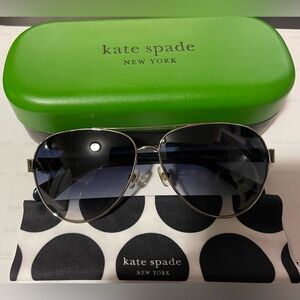 Kate Spade Geneva blue aviator sunglasses with case and cloth. NEW!!!